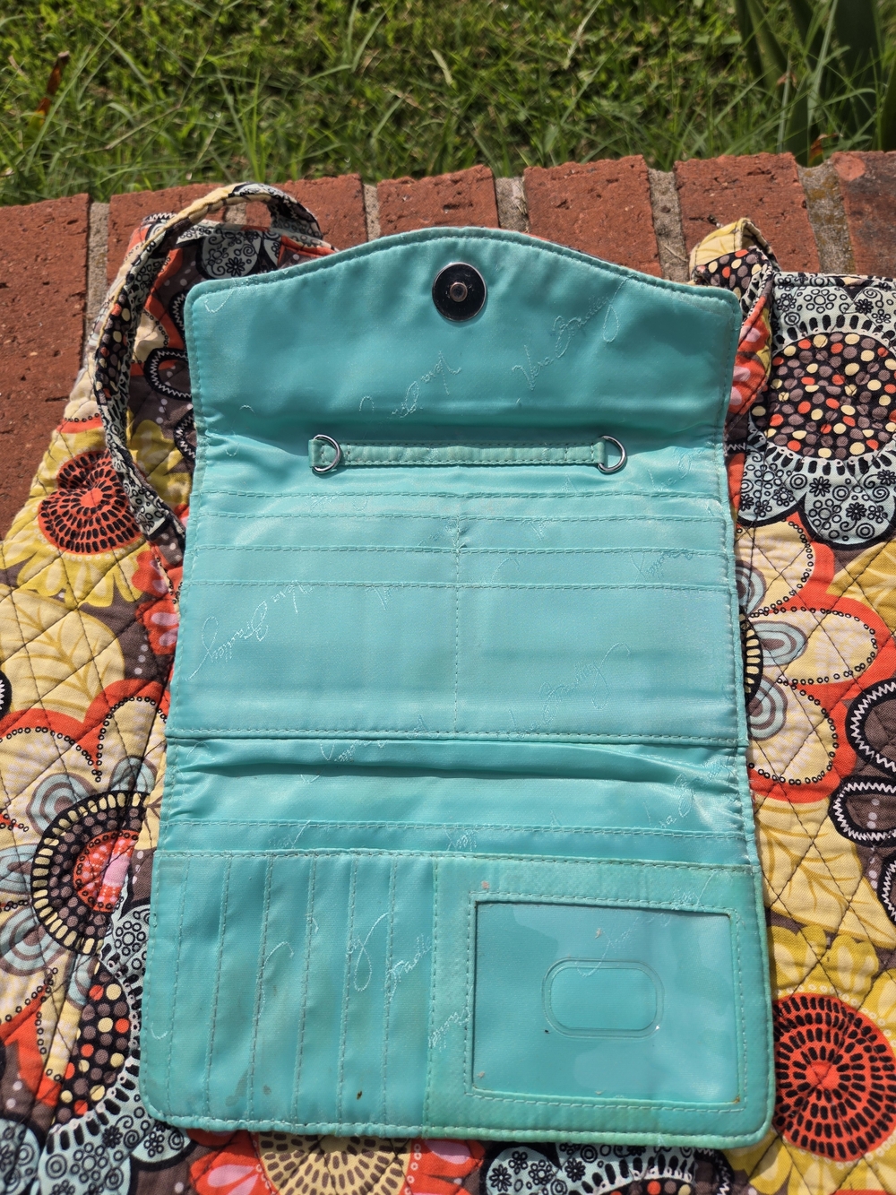 Vera Bradley Flower Tote Bag  & Wallet Quilted Floral Purse Retired Boho Hippie - Picture 2 of 4